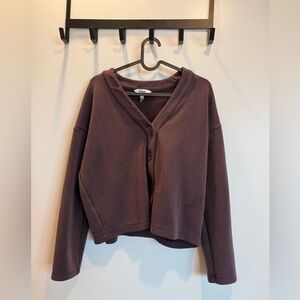 SPANX Air Essentials V Neck Cardigan in Truffle Chocolate Brown